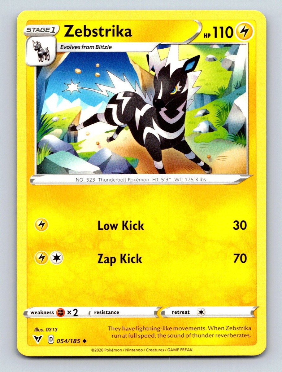 Zebstrika HP 110 Low Kick Zap Kick Rarity Yellow Striking Pokémon