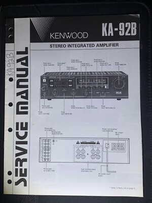 Vintage Kenwood Ka-92b Stereo Intergrated Amplifier Untested for