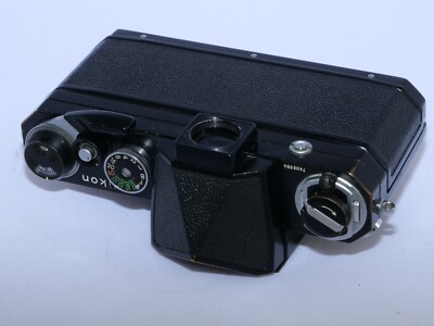 Vintage black Nikon F APOLLO 35mm SLR Film Camera. Eye Level Prism