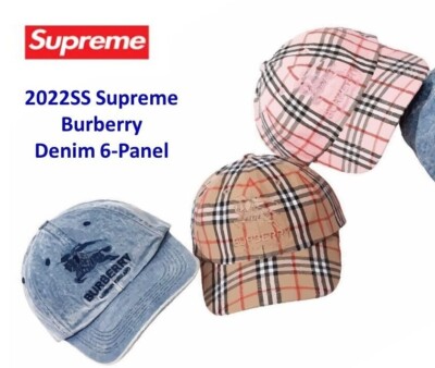 22ss Burberry×Supreme 6 panel denim cap Supreme Burberry Denim 6