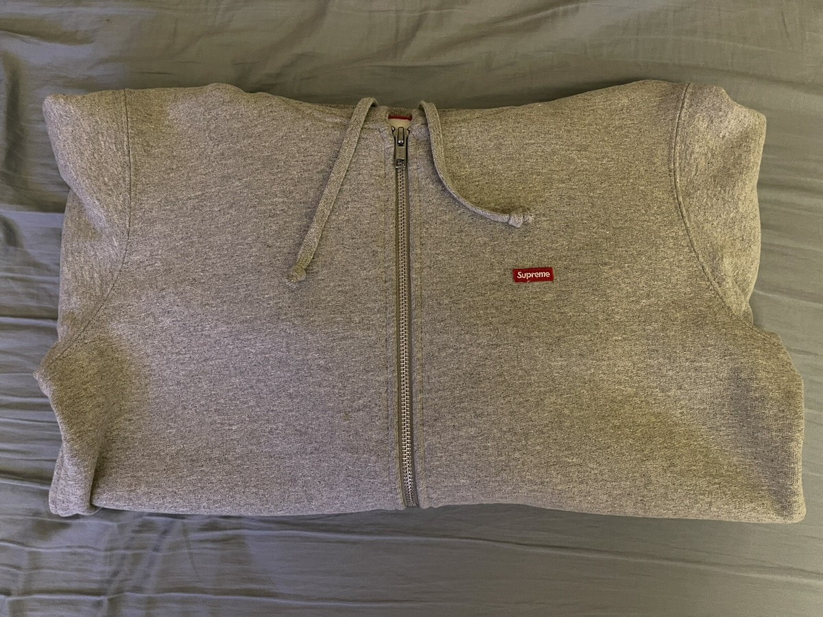 Supreme Small Box Logo Zip Up Hoodie FW16 HEATHER GREY | Size S | eBay