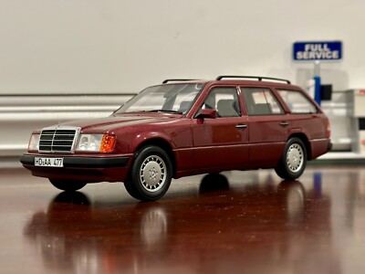 BOS Mercedes Benz E300 TE S124 Wagon Maroon 1/18 Scale Model Car