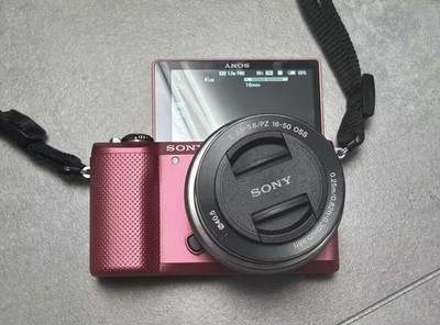 Sony Alpha a5000 PINK 20.1 MP Flip Screen Digital Camera w/ 16