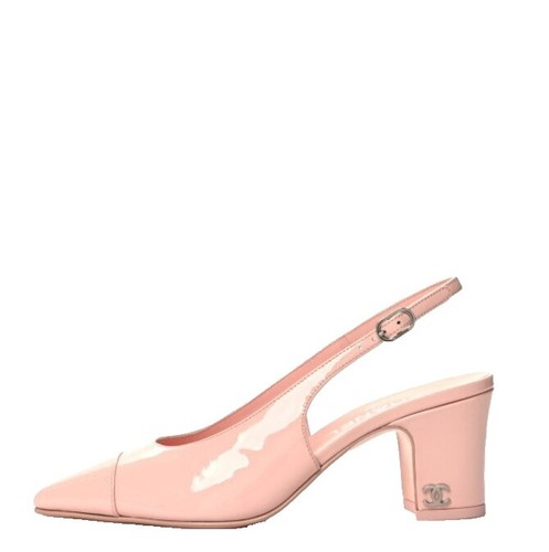 Chanel Sandals Mules Heels Coco Mark Pink Canvas Size 36 US About6