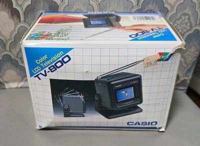 CASIO 2” Portable M LCD Color TV-800 VHF UHF Made In Japan Powers