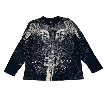 Vintage Y2K XAR Unlimited Xzavier Wing Cross Long Sleeve Grunge