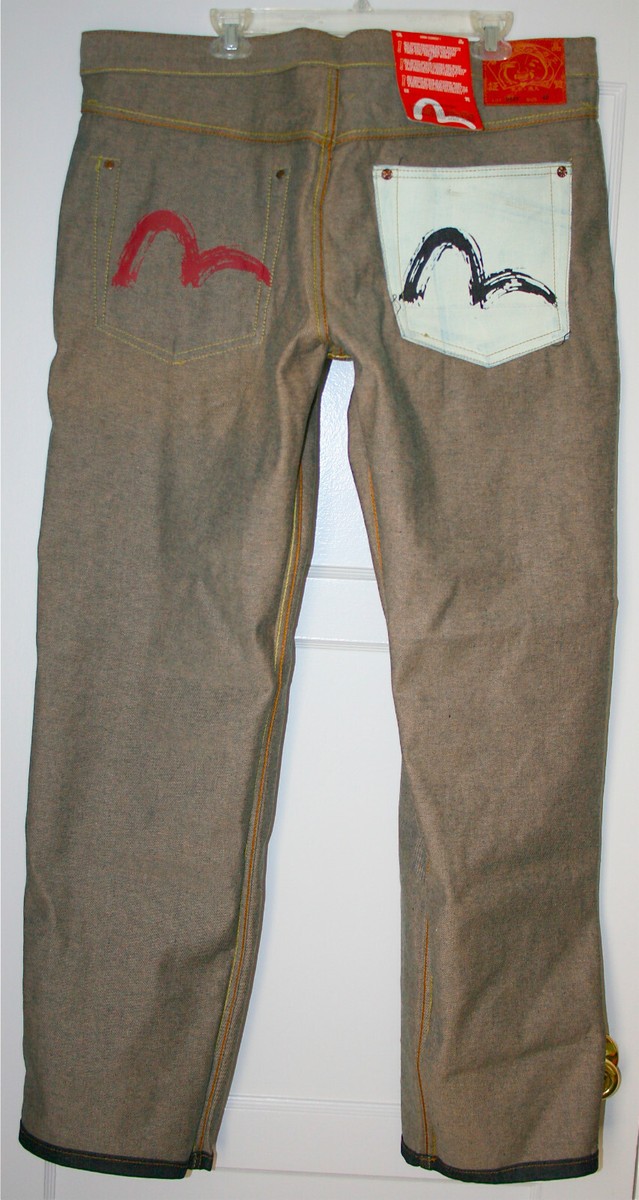 NEW EVISU Men's Reversible Button Snap Hip Hop Rap Retro Denim