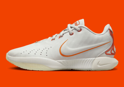 Nike LeBron XXI 21 Akoya Light Bone Campfire Orange FV2345-001 sz