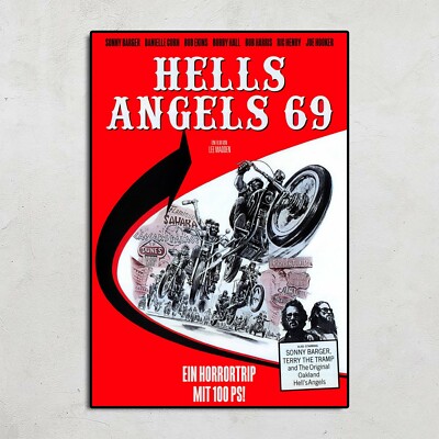 Printed Poster HELLS ANGELS '69 Biker Exploitation Movie Canvas
