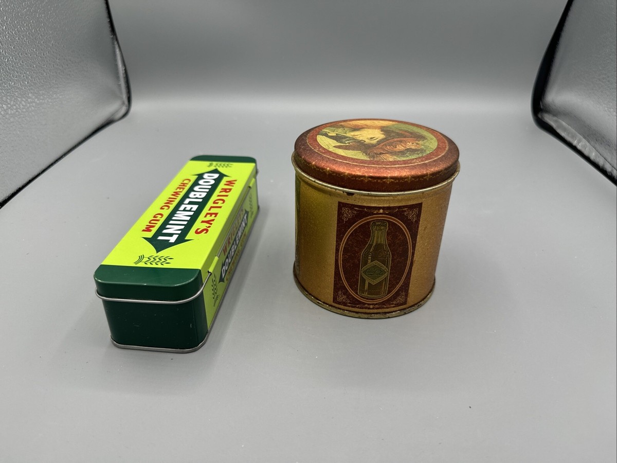 Wrigley's Doublemint Green Hinged Tin Chewing Gum Metal Storage