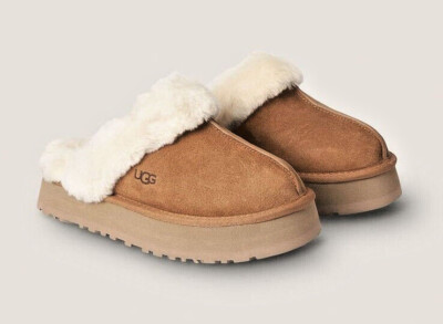 New in Box Women's UGG Brand Disquette Platform Slippers Shoes