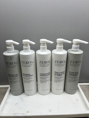 Zero% 5 Piece Set - Shampoo, Conditioner, Shower Gel, Hand Soap