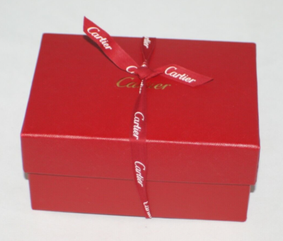 Cartier Red Gift Box w/ Gold “Cartier” & Ribbon 7