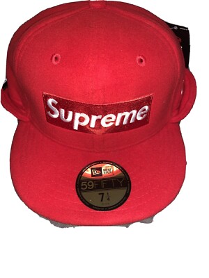 Supreme Polartec Ear Flap New Era Cap Hat Red 7 1/4 FW17 *IN HAND