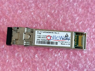 Tellabs 81.71T-SPDWDM-R6 Rev C SFP+ 80km Tunable DWDM FTLX6871MCC