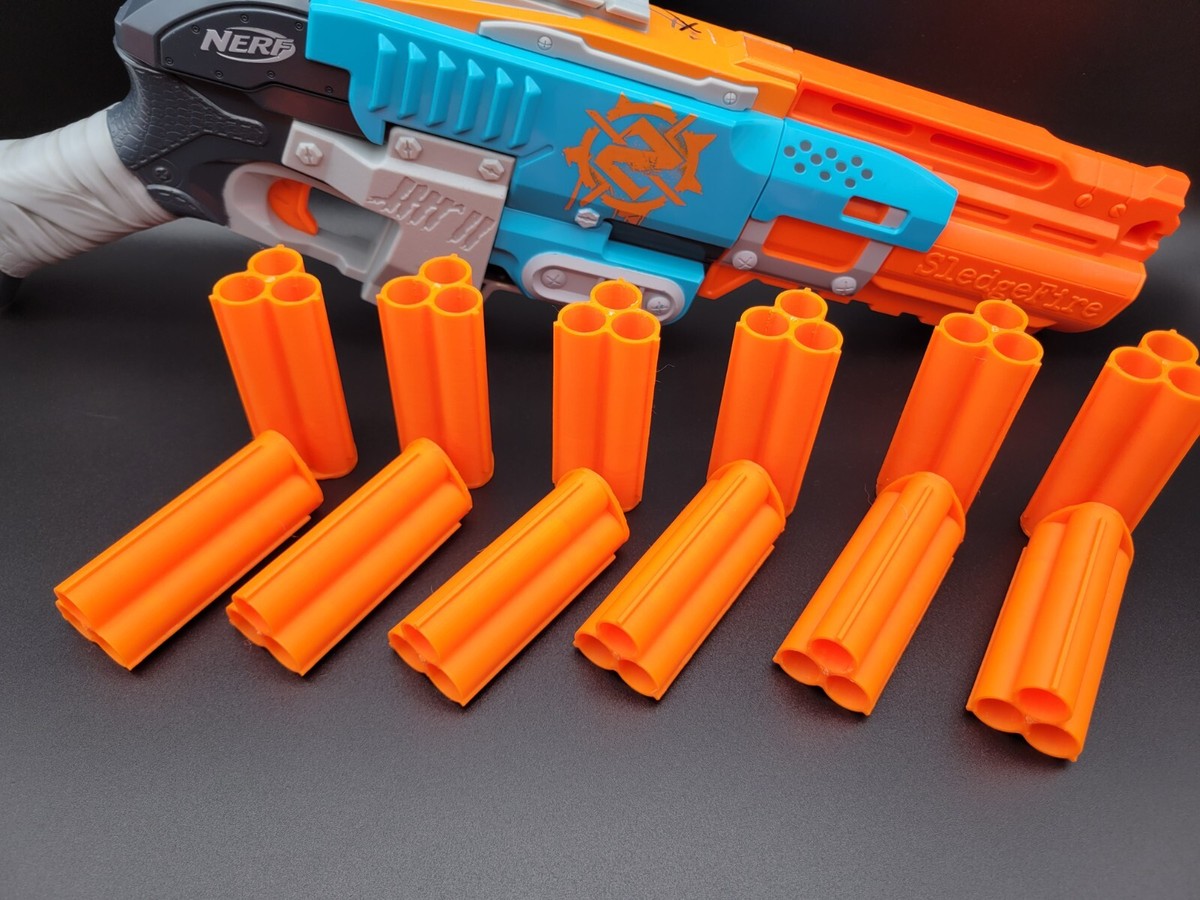 12x Shells For Sledgefire ShotGun Blaster Triple Orange Dart Gun
