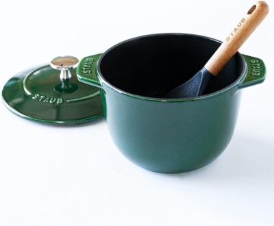 STAUB La Cocotte de Gohan M 16cm 1.8Qt BASIL GREEN With Rice