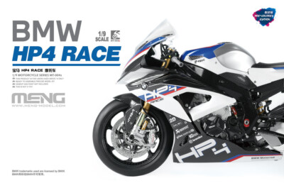 Meng 1/9 BMW Motorcycle HP4 RACE BIKE (PRE-COLORED) Plastic Model