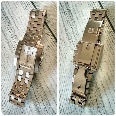 Working TISSOT L875/975K Chronograph Quartz Watch Silver Band