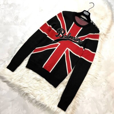 Published in Lookbook Balmain HOMME Union Jack Emblem Button Knit