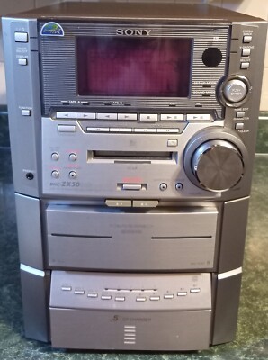 SONY DHC-ZX50MD-MINIDISC, 5 CD CHANGER, DUAL CASSETTE, AM/ FM