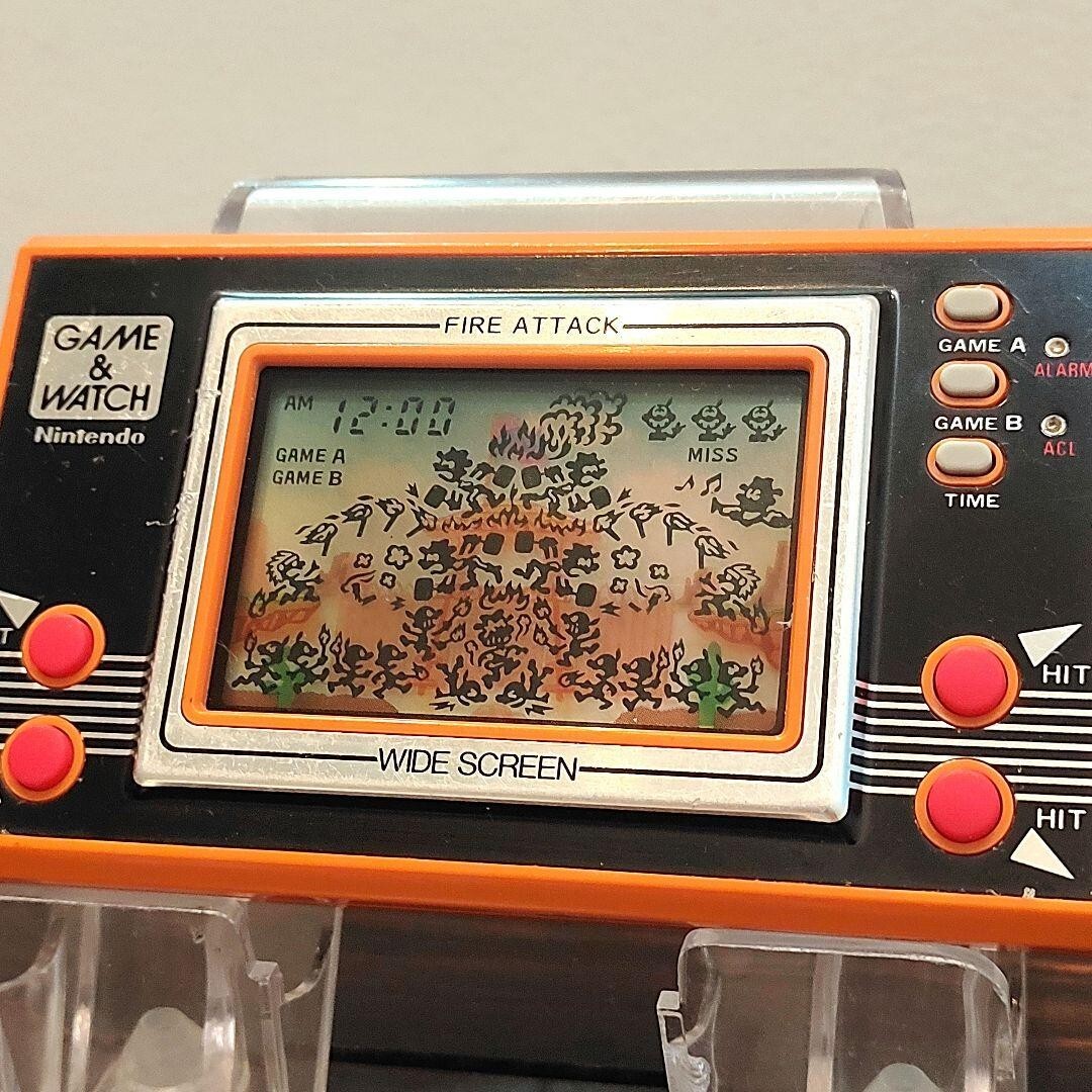 NINTENDO GAME AND & WATCH Fire Attack Wide Screen 1981 Direct From