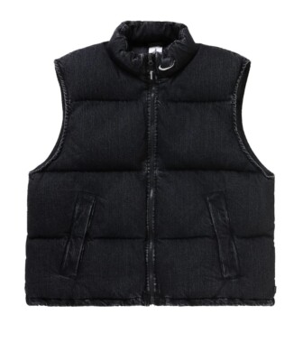 Supreme Nike Black Denim Puffer Vest FQ0323-010 Mens XL Brand New