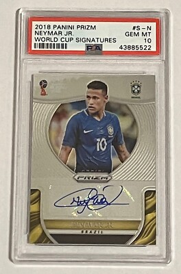 2018 Neymar Prizm World Cup Signatures Auto PSA 10 Brazil Rare