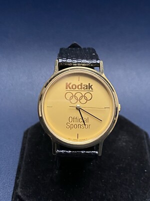 Vintage Lorus By Seiko V515-8A00 Kodak Olympic Sponsor Gold Tone