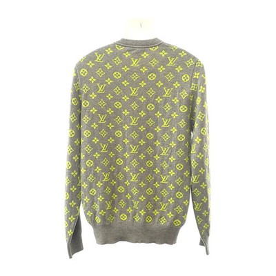 LOUIS VUITTON Monogram Cashmere XL Knit Sweater Cashmere Gray