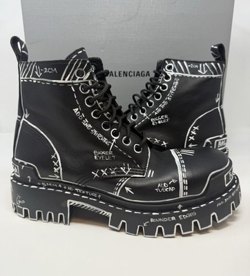 Balenciaga Strike Lace Up Graffiti Boots Size 9 US 42 EU | eBay