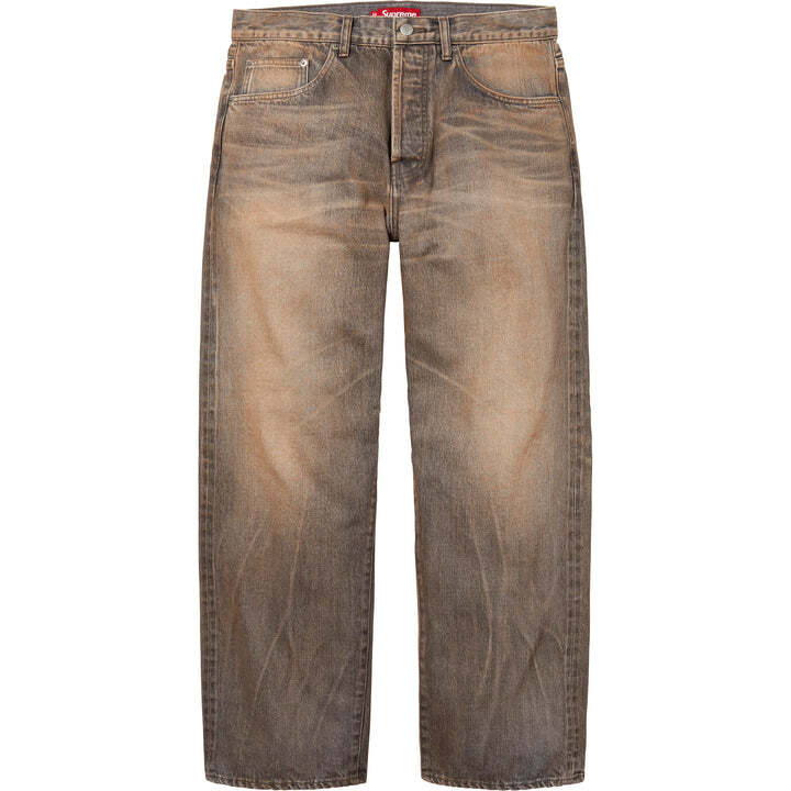Supreme Distressed Loose Fit Selvedge Jean Washed Grey | eBay
