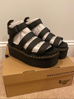 Dr. Martens Blaire Quad Platform Sandal Women's Size 8 Black