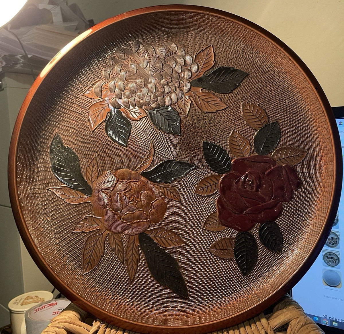 アメリカヴィンテージ ♤ 陶器のハンドトレイ ♤ Made In Japan