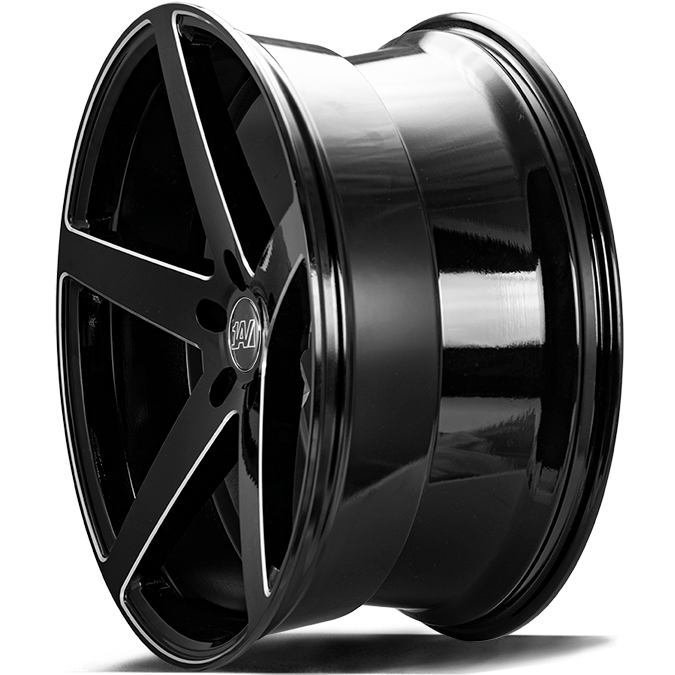 ZX9-gloss black milled accents – Axe Wheels
