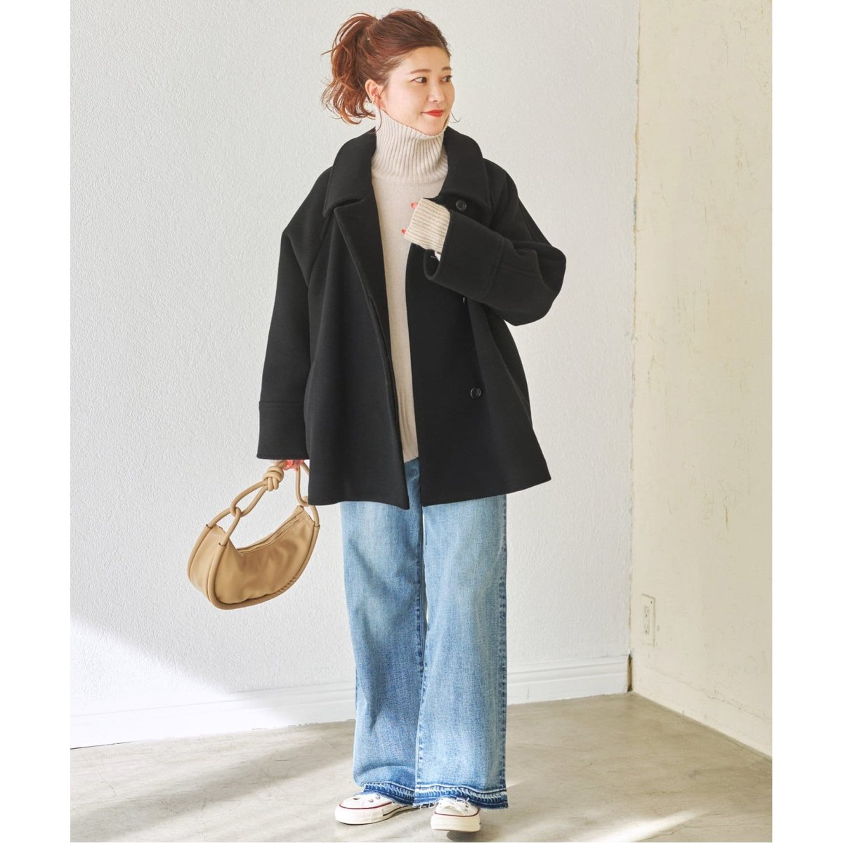 追加》W/Nyモッサステンカラーショートコート | スピック＆スパン