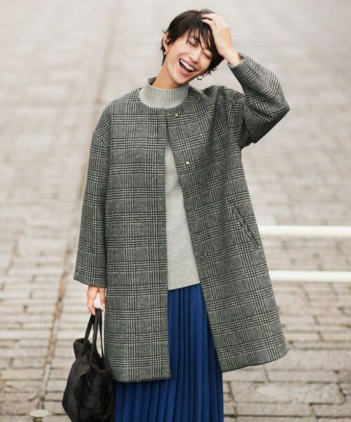 セール】 ウールブレンド ノーカラーコート （その他アウター）｜ANY