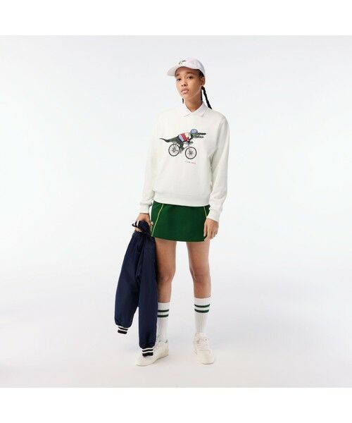 セール】 『Lacoste x Netflix』 アレンジワニロゴレディースクルー