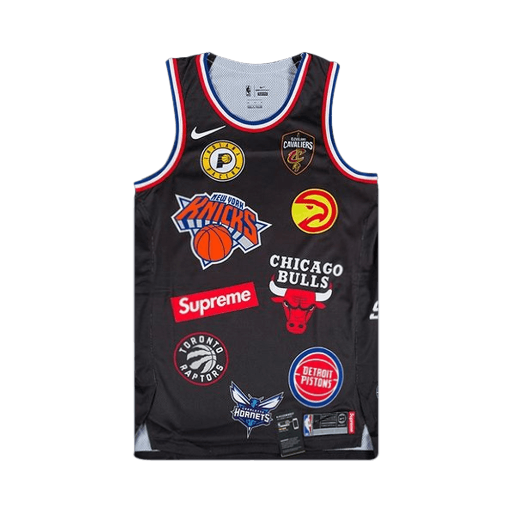 Buy Supreme x Nike x NBA Teams Authentic Jersey 'Black' - SS18KN61