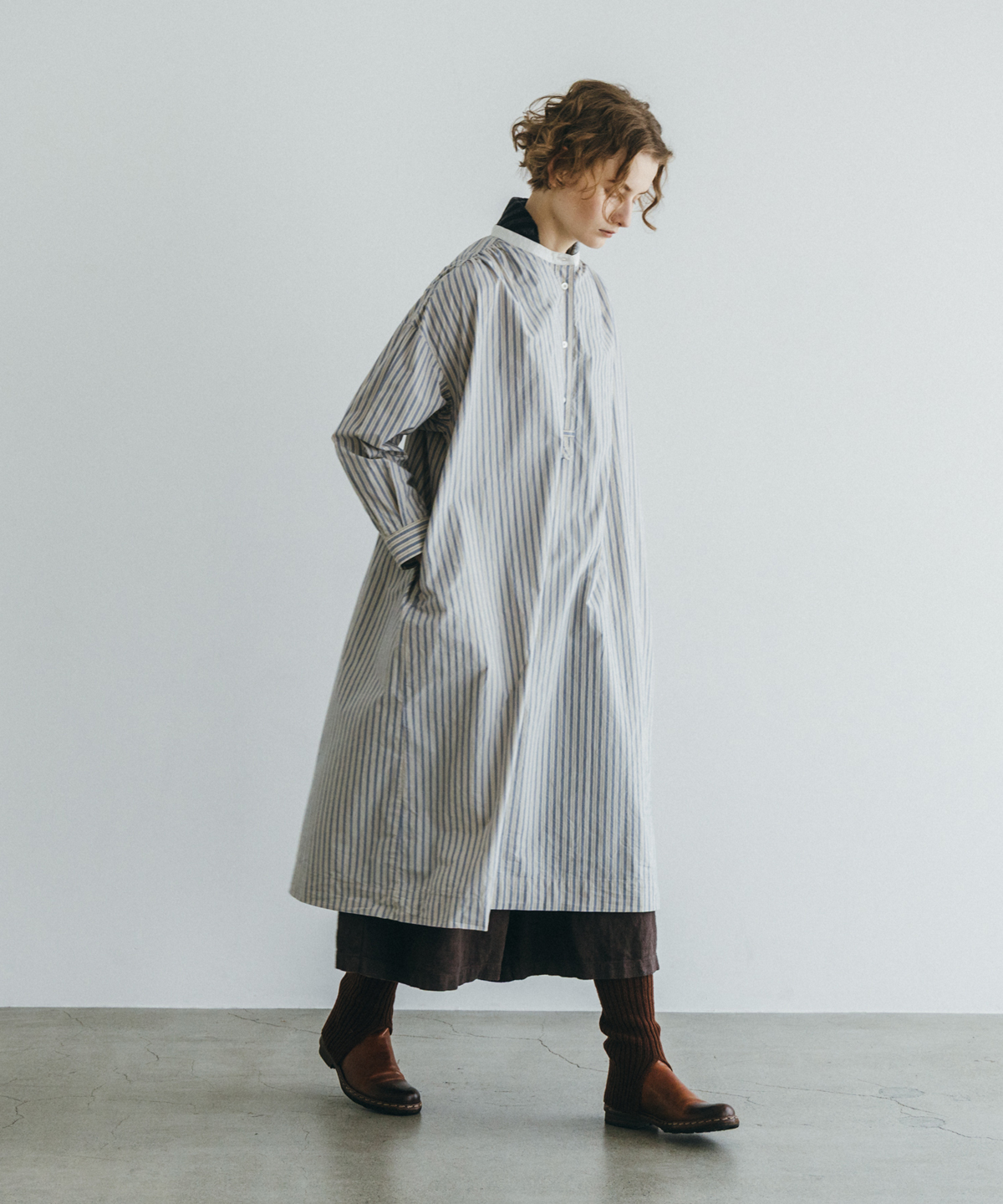 コットンストライププルオンワンピース｜nest Robe / CONFECT ONLINE SHOP