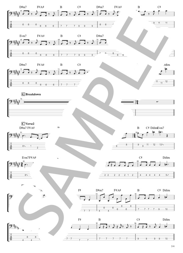 楽譜】Caffeine / 秋山 黄色 (エレキベース / 初〜中級) - Piascore