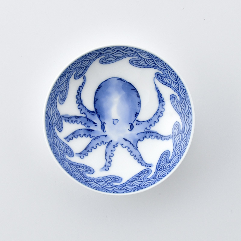 平戸松山】平戸盃 波青海波（たこ） | 三川内焼オンライン・ショップ