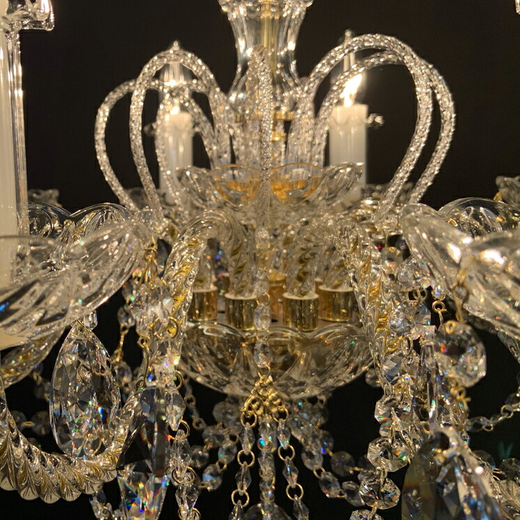 楽天市場】【受注生産】チェコ製 ボヘミアンクリスタル シャンデリア 8