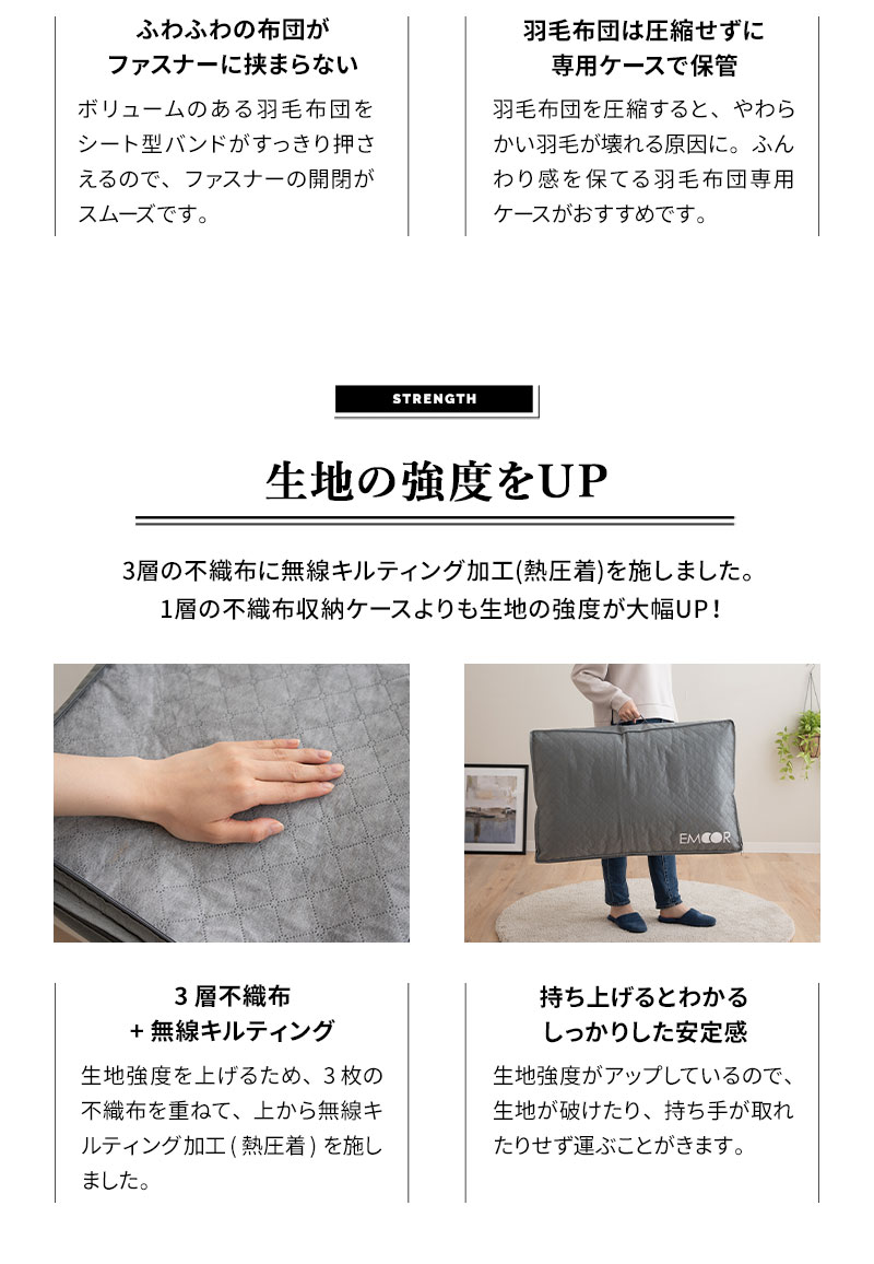 楽天市場】【在庫処分】布団収納ケース バッグ 羽毛布団用 竹炭入り