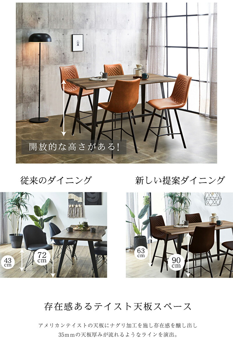 楽天市場】カフェ風 ヴィンテージデザイン ダイニング5点セット