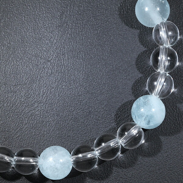 楽天市場】アクアマリン 水晶 ブレスレット 8mm 17.5cm メンズM