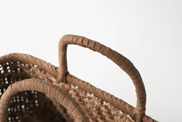 楽天市場】悠帆作やまぶどう籠(国産/網代編み/細ひご/横長/小サイズ