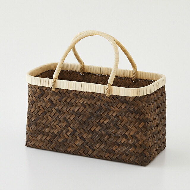 くるみ市場かご (小サイズ)(約)幅38×マチ18×本体高さ22cm(約)590g