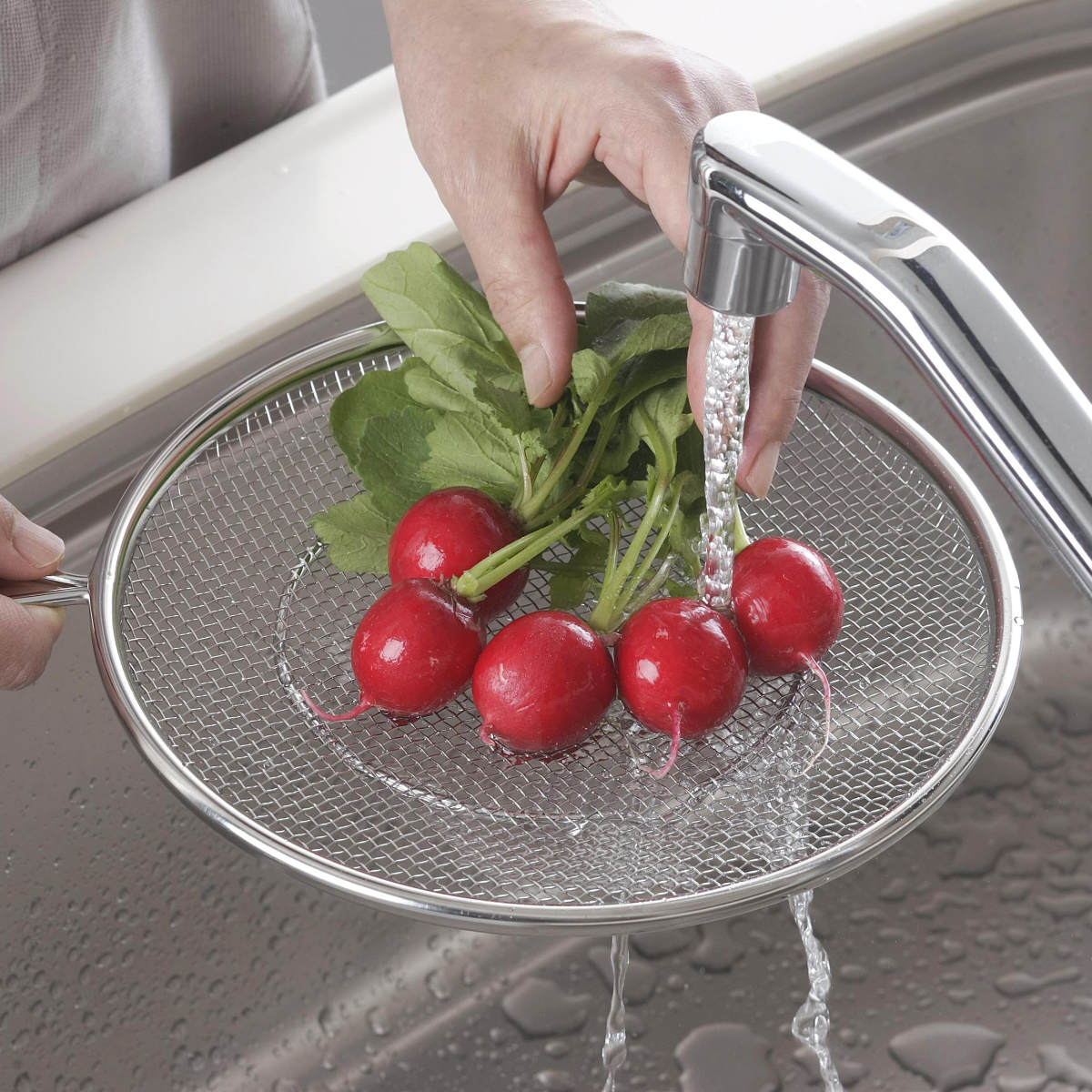 楽天市場】盆ザル 21cm ママクック 手付き ステンレス製 日本製