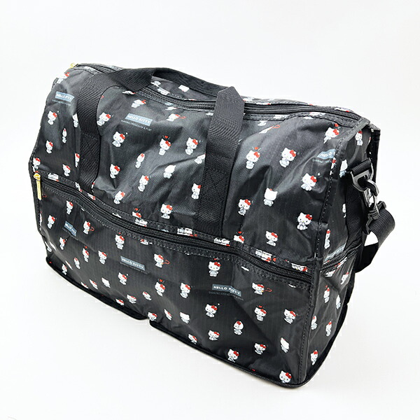 サンリオ ハローキティ 折りたたみボストンバッグ(M) ブラック Sanrio